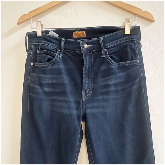 MOTHER Women's Straight Leg Jeans - Dark Blue - Picture 6 of 12